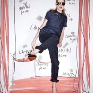 Lanvin x Acne Studios 2009 Collab Denim Top Shirt Tunic Jean Navy RARE Sz Fr 38